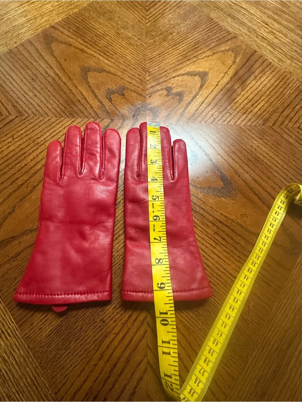 Preston & York Red Leather Women's Gloves